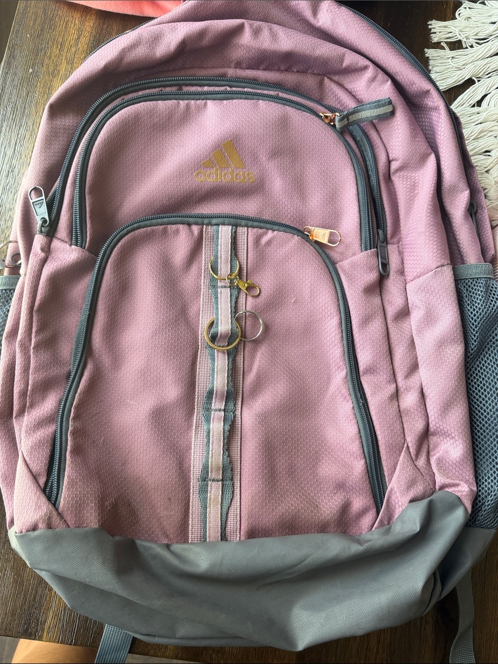 adidas Dusty Rose and Gray Women's Backpack